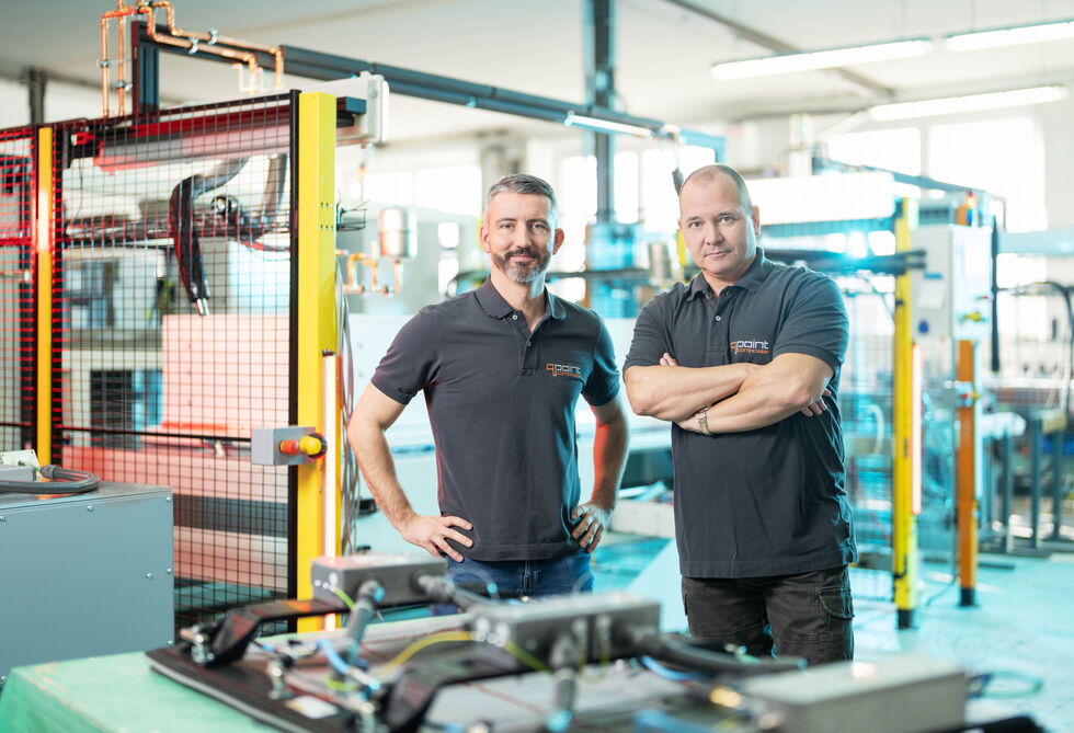 Matti Reppe und Holger Orawetz, Chefs und Inhaber der Qpoint Composite GmbH in Dresden (v. l.). Sie wollen über den Unternehmerpreis noch bekannter werden – und hoffen so, auch einen Investor zu finden.